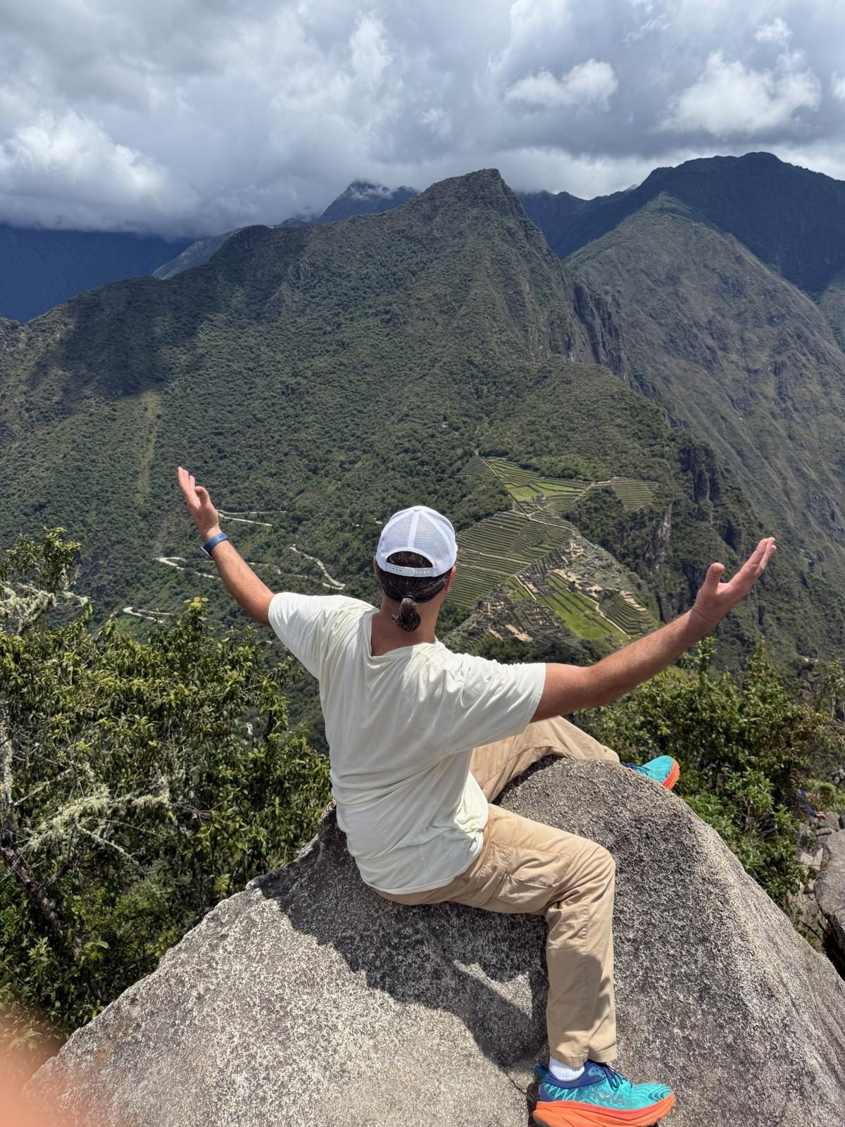 Nico at the peak of Huayna Picchu above Machu Picchu, 2025